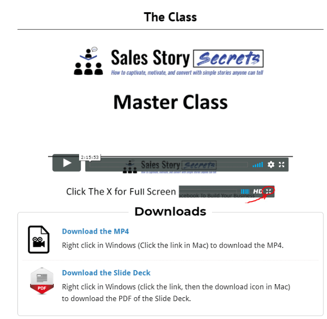 Sales Story Secrets Masterclass upsell copy writing secrets book